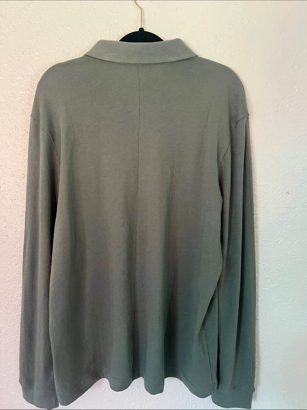 100% cotton Banana Republic Long-Sleeve Polo in Sage